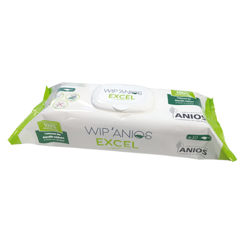 Wip'Anios Excel - Lingettes Détergentes Désinfectantes - Bio - x50