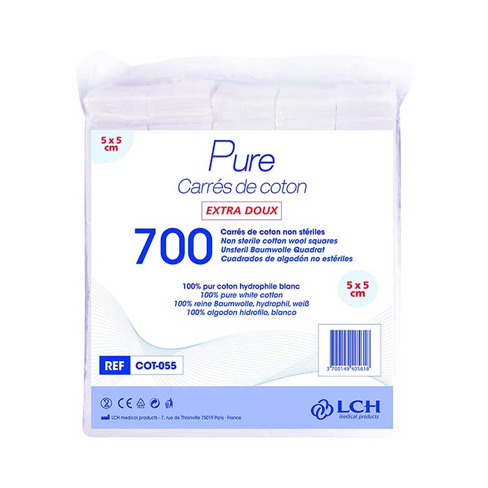 LCH compresse stérile non tissée Pure 5 x 5 cm - Premiers soins