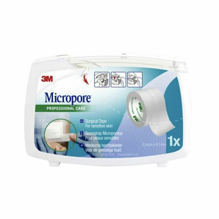 Sparadrap micropore sur dévidoir hermétique 3m