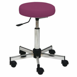 tabouret à roulette fushia