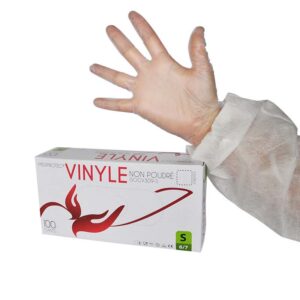 Gants vinyle sans poudre 100 gants taille S 6/7