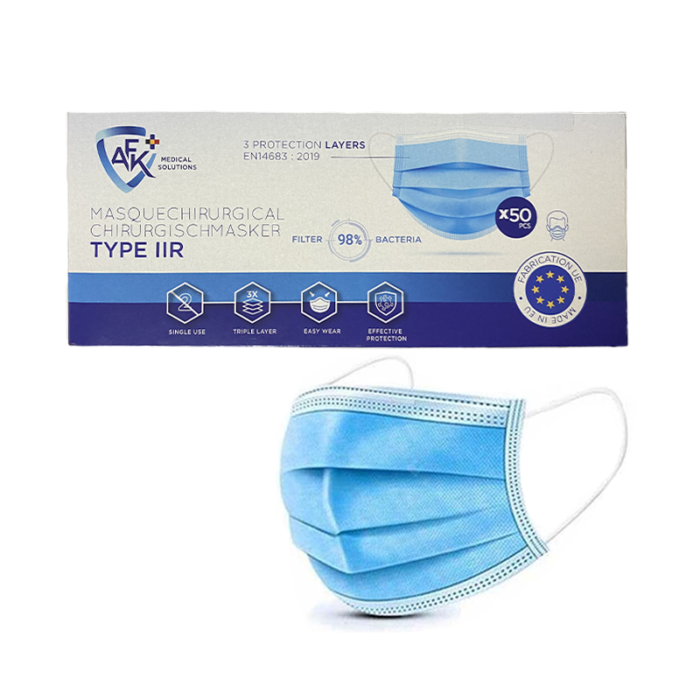 masque chirurgicaux bleu + boite x50