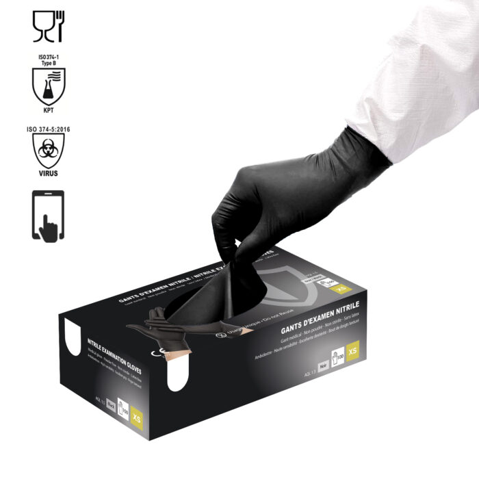 gants en nitrile noir XS 3