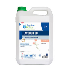 Lavodor 2D parfum Jasmin Pêche. Produit d'entretien Hygiène & Nature pour sols et surfaces