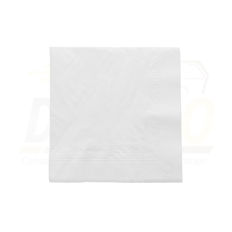 serviette blanche ouate 25x25 cm 2 plis