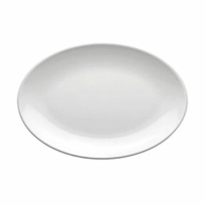 grande assiette ovale melamine blanche réutilisable agrandit