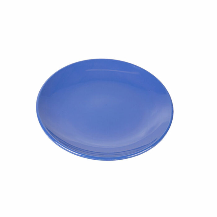 Assiette melamine bleu réutilisable 15.3 vue 3/4