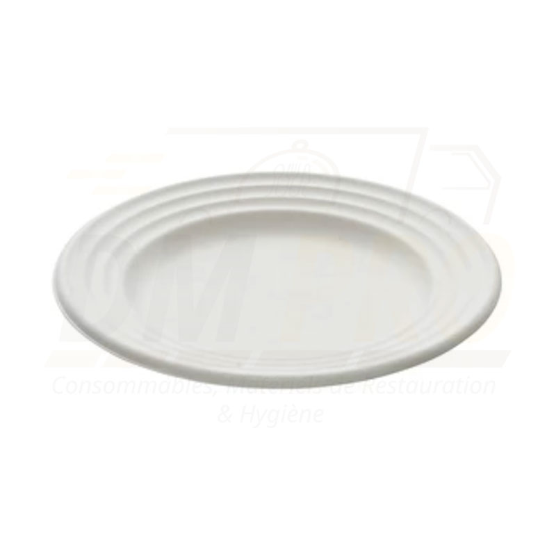 Assiette en fibre de canne 18cm 23cm 26cm blanc