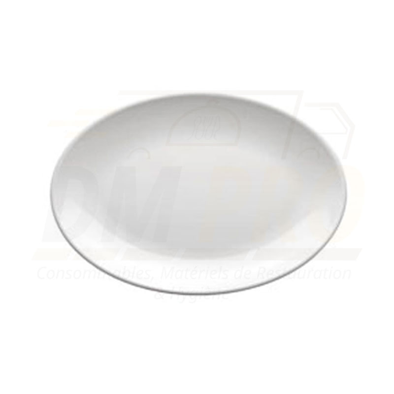 Assiette ovale melamine blanche réutilisable