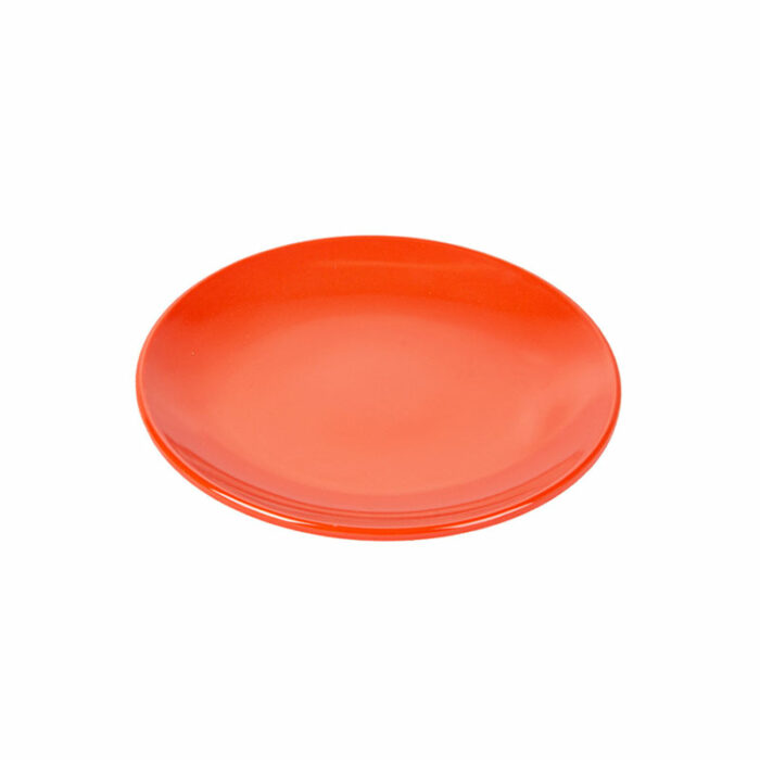 Assiette melamine rouge réutilisable 15.3 vue 3/4