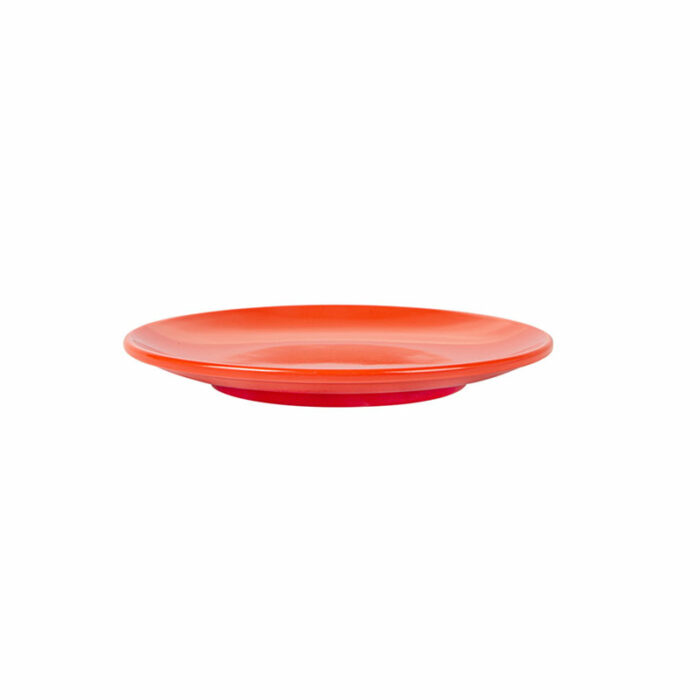 Assiette melamine rouge réutilisable 15.3 profil