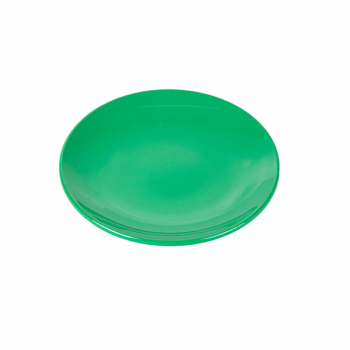 Assiette melamine vert réutilisable 15.3 vue 3/4
