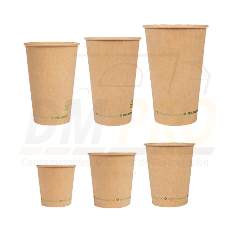 Gobelets carton personnalisable plastic free naturel