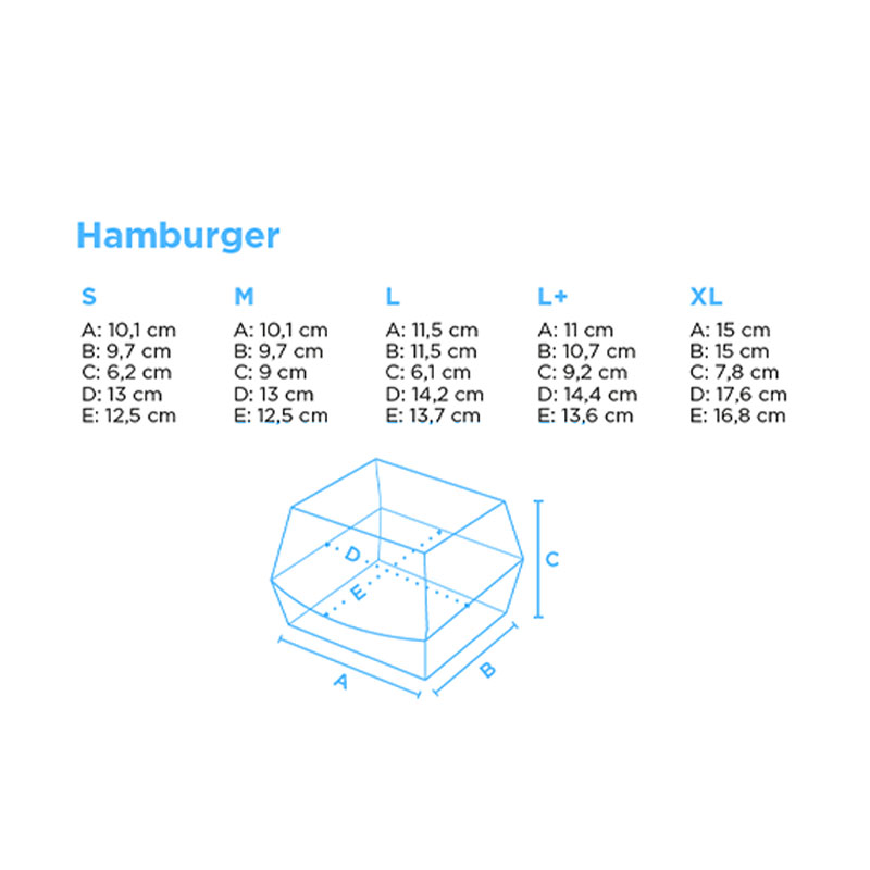 Mesure de la boite hamburger kraft