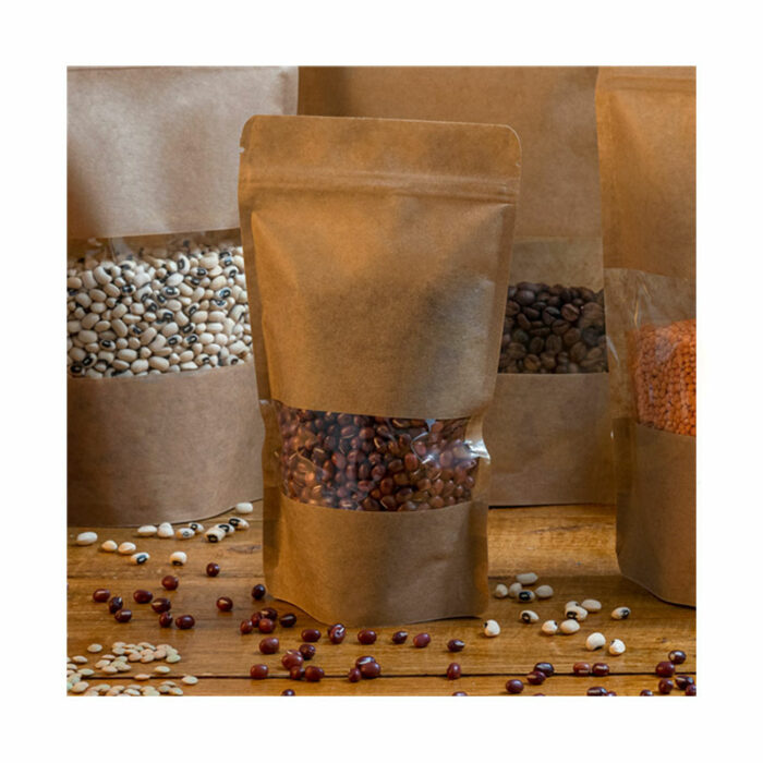 sachet fenêtre 250g remplit sur une table