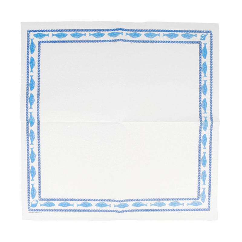 Serviette en pure cellulose ouate bleu 2 plis 40x40 cm