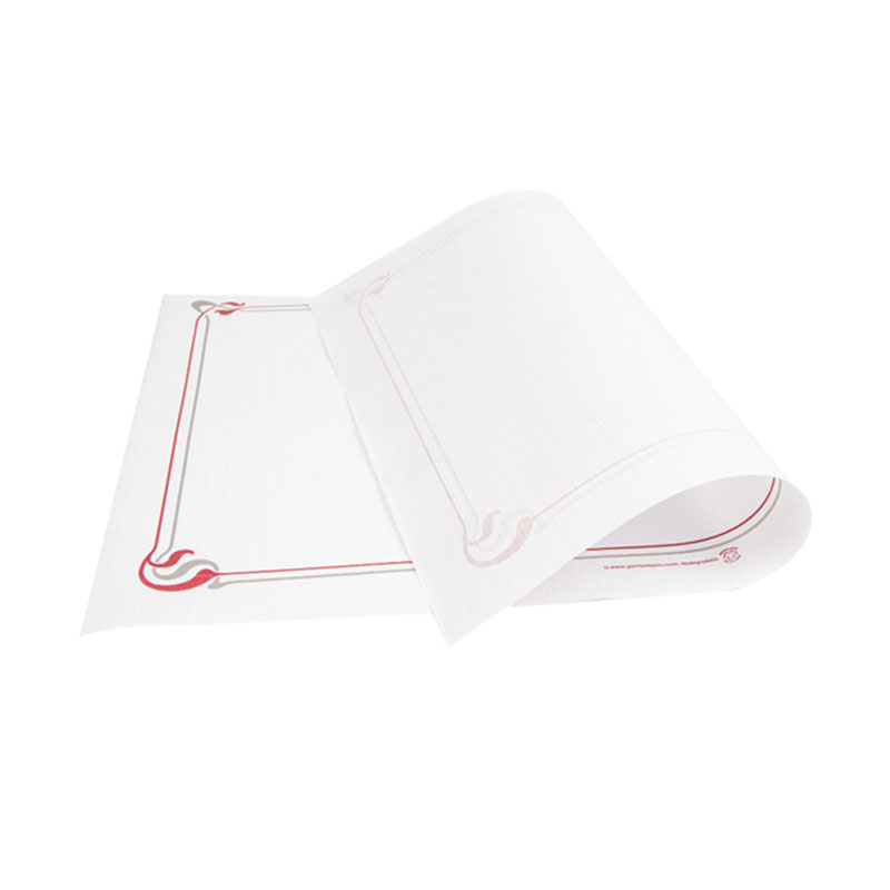 set de table rectangulaire en cellulose pure ouate bordeaux et gris 'Maxim' 2 plis 31x43 cm plié