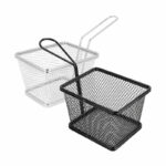 Panier Mini friteuse 2 portions acier inoxydable noir et chrome et noir