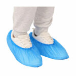 sur-chaussure en polyéthylène jetable bleu conditionné en 100 unités