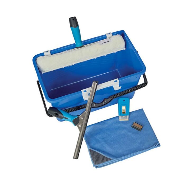 Kit Laveur de Vitres professionnel 9 en 1. Le kit complet du laveur de vitres avec tout ce qu'il faut pour exercer le métier à la perfection avec un excellent matériel professionnel.