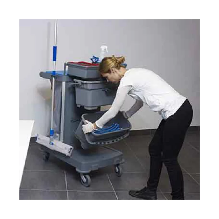 Chariot de santé pré-imprégnation et porte sac 70L avec deux seaux 22L