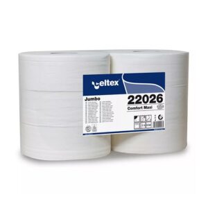 Papier hygiénique pour toilette maxi jumbo de celtex et Ecolabel européen. 2 plis, 1446 formats et 260 m de rouleau