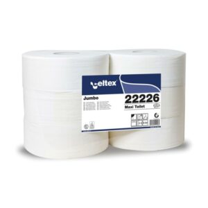 Papier hygiénique pour toilette maxi jumbo de celtex et Ecolabel européen. 2 plis, 2000 formats et 360 m de rouleau