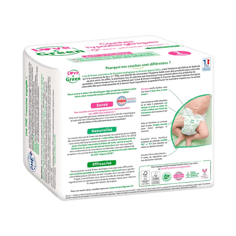 couche pour bébé écologique écolabel vue arrière