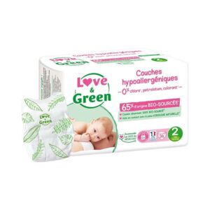 couche pour bébé écologique écolabel Taille 2 supporte un bébé de 3 kg à 6 kg