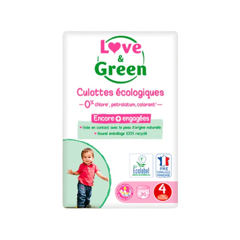 couche culotte écologique écolabel Taille 4 supporte un bébé de 8 kg à 15 kg