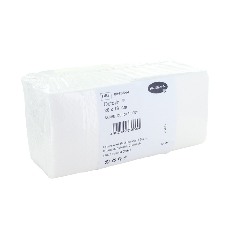 carrés d'essuyage octolin non-tissé 20x18 cm