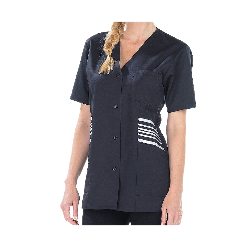 Tunique manche courte ZOE noir pour femme avec 3 poches