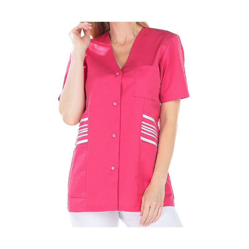 Tunique manche courte ZOE rose pour femme avec 3 poches