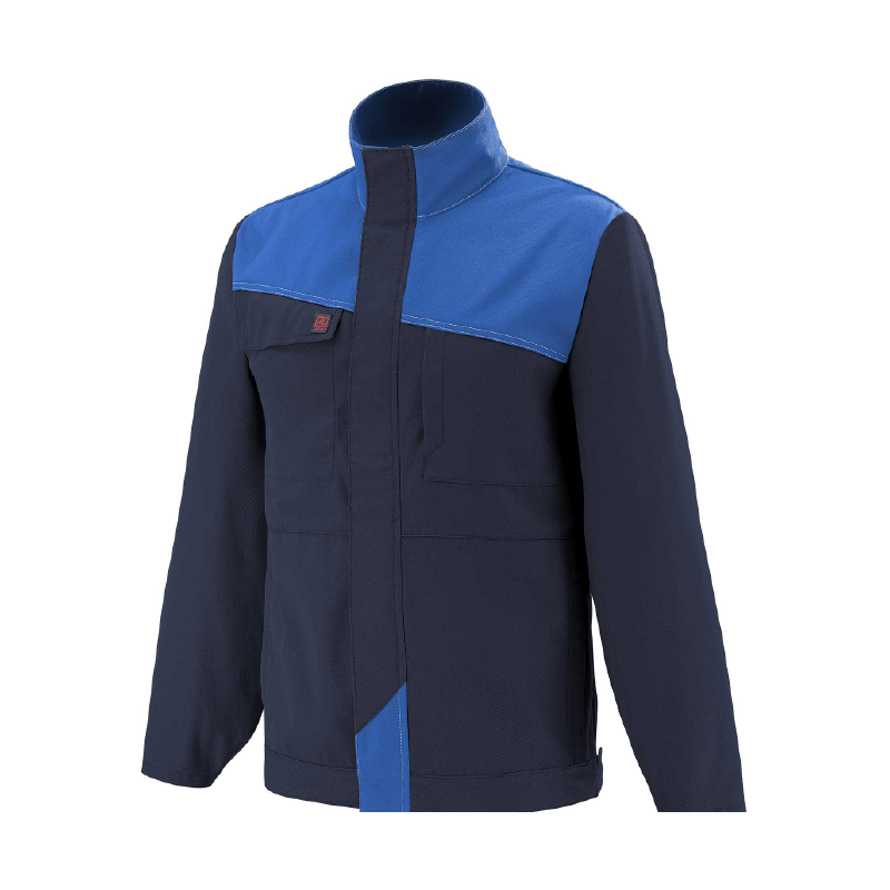 blouson de travail de couleur bleu foncé et bleu industriel