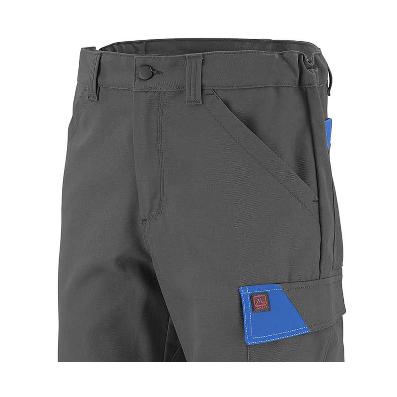pantalon de travail de couleur gris et bleu industriel taille