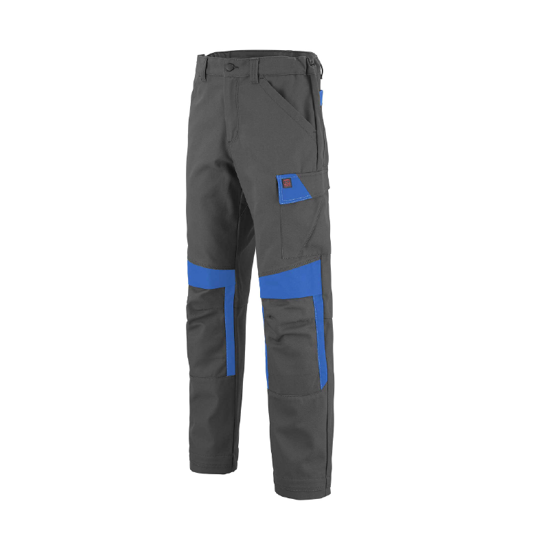 pantalon de travail de couleur gris et bleu industriel