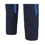 pantalon de travail de couleur bleu foncé et bleu industriel manches