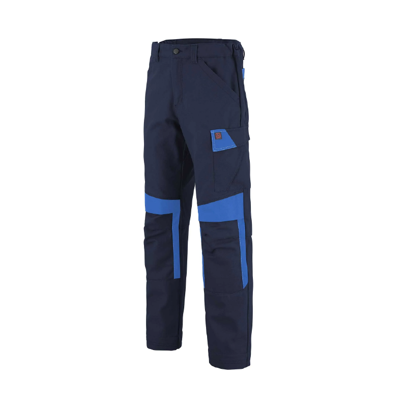 pantalon de travail de couleur bleu foncé et bleu industriel