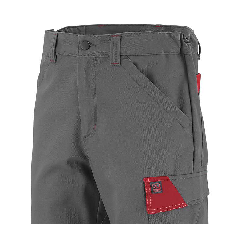pantalon de travail de couleur gris et rouge industriel taille