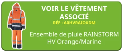 Bouton d'accès à l'ensemble de pluie RAINSTORM Haute visibilité orange