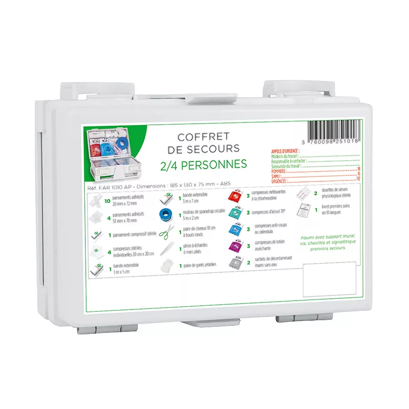 Coffret de secours multirisques 2 à 4 personnes en abs