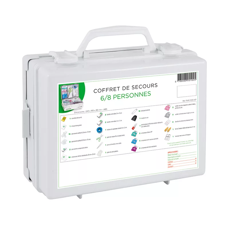 coffret de secours multirisques 6 à 8 personnes