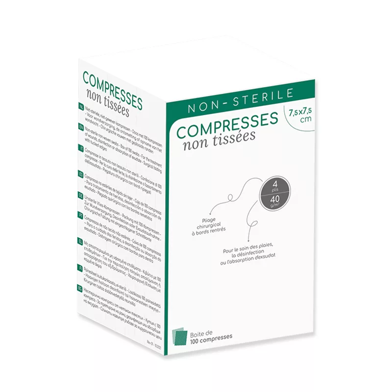 compresse non tissée non stérile 7,5x7,5cm