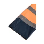 manche et boutons de l'ensemble de pluie haute visibilité orange/marine HV 150D Oxford enduit PU - EN ISO 20471 Class 3