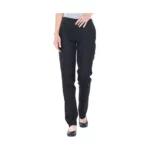 Pantalon noir professionnelle mixte, ceinture élastique, 2 poches couture, bas fini, longueur d'entrejambe 82 cm
