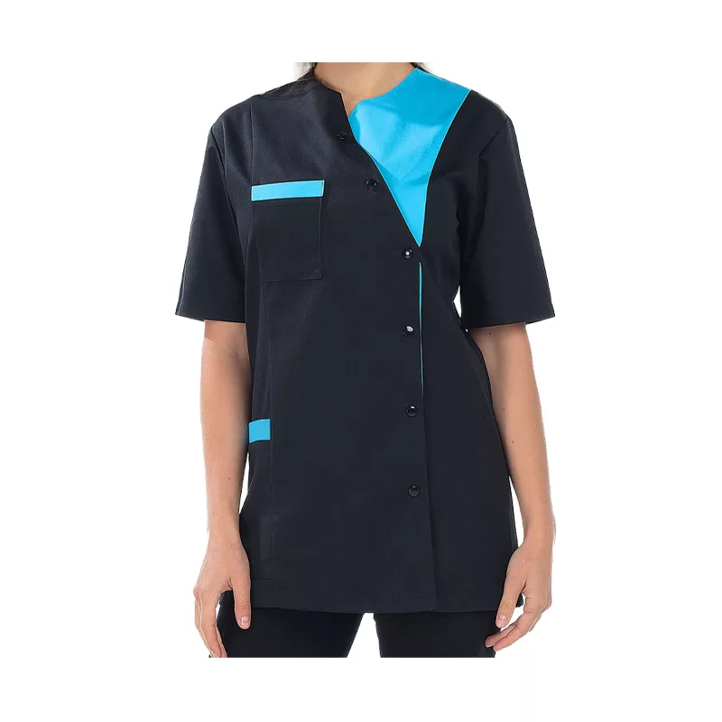 Tunique professionnelle noir et atoll AGATHE pour femme