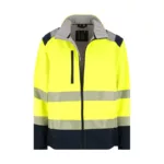 Veste haute visibilité STELLAR Jaune/Marine, ripstop, imperméable, Classe 3 EN ISO 20471 ouvert