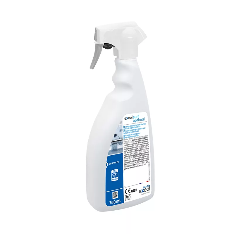 Exeol Surf Optimal, désinfectant sans alcool, spray spray désinfectant médical, détergent surfaces Exeol, biocide TP2 TP4, désinfection matériel médical