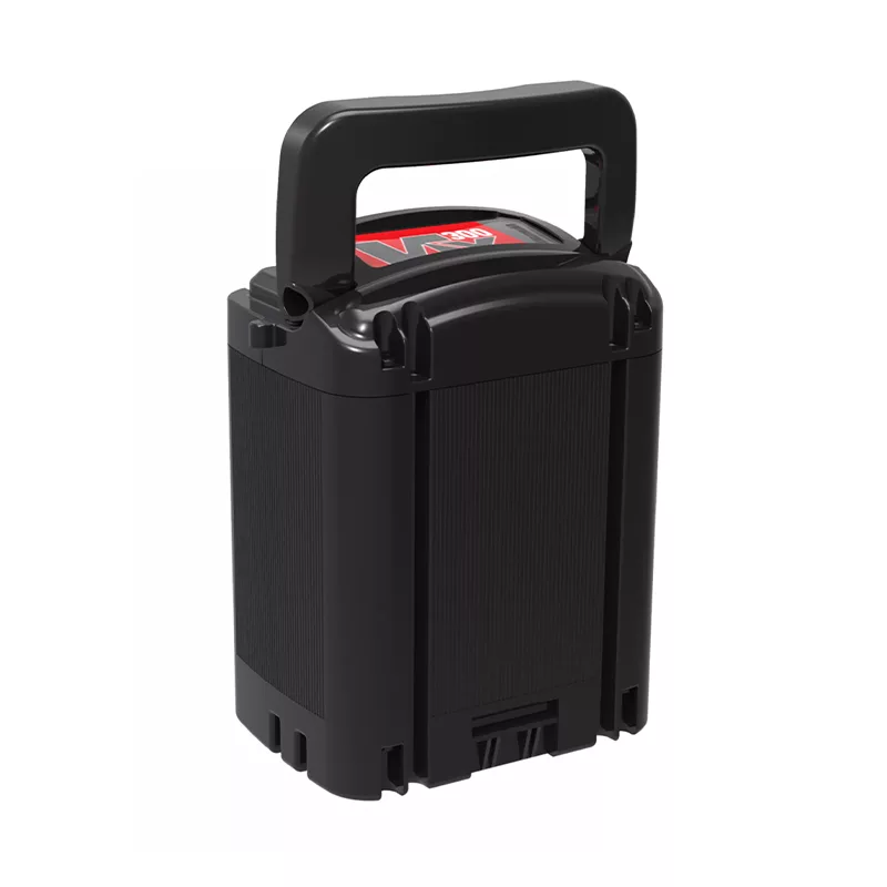 Batterie Lithium Numatic NX300 rouge et noire avec indicateur de charge