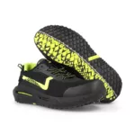 paire de chaussures de sécurité S3NE2 basses, chaussures sécurité HRO 300°C, chaussures ESD professionnelles, chaussures sécurité sport noir jaune, chaussures antidérapantes industrie, chaussures sécurité non métalliques